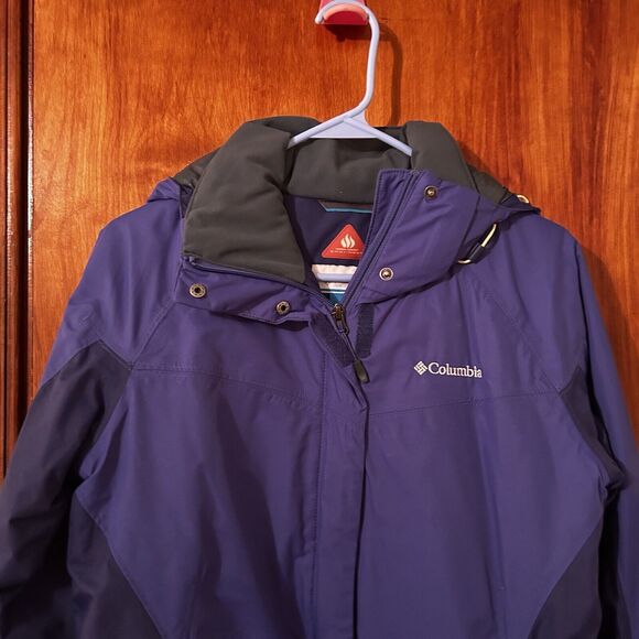 Columbia Jacket Cobalt Blue Omni Tech Waterproof Coat Womens Medium Ski Winter - Picture 3 of 14